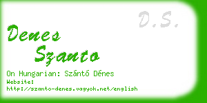 denes szanto business card