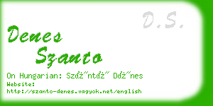 denes szanto business card